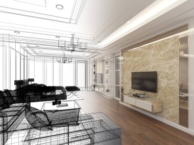 İç tavan arası tasarımı, 3 boyutlu tasarım.