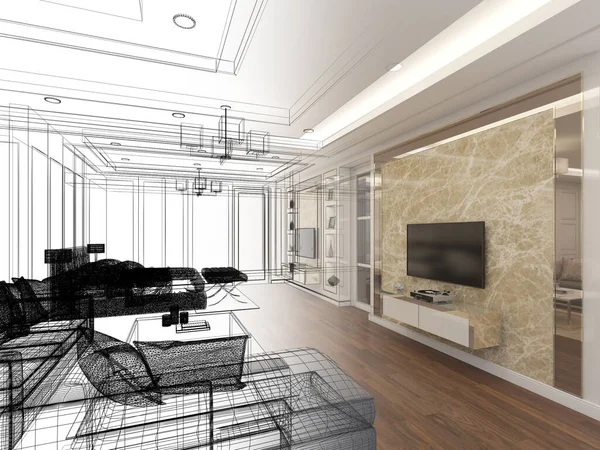 İç tavan arası tasarımı, 3 boyutlu tasarım.