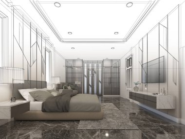 İç tavan arası tasarımı, 3 boyutlu tasarım.