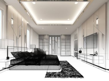 İç tavan arası tasarımı, 3 boyutlu tasarım.