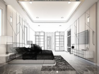 İç tavan arası tasarımı, 3 boyutlu tasarım.