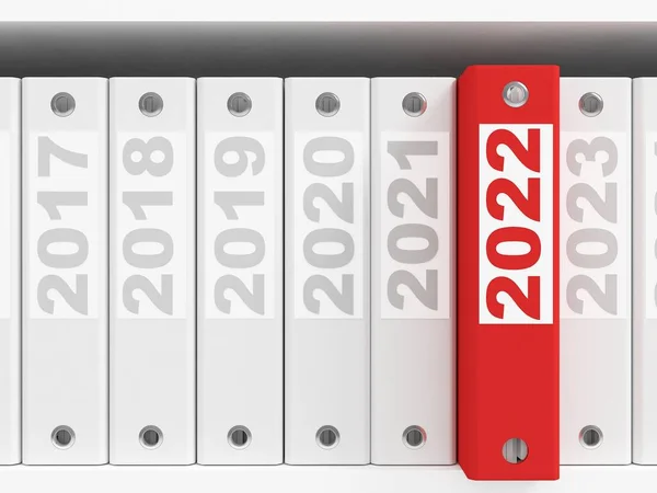 Office Folders Shelves New Year 2023 Concept Rendering — Stock Photo, Image