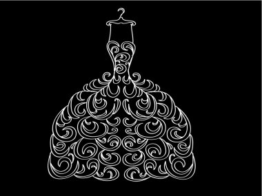 çiçek desenleri ile beyaz elbise