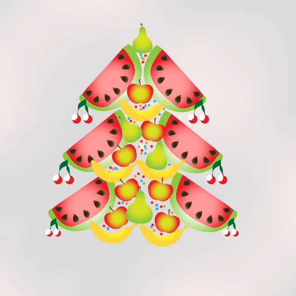 Noel ağacı şeklinde meyve sulu vektör