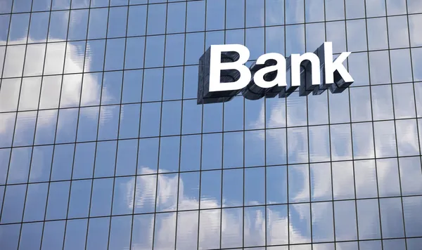 Close-up van een bank-teken — Stockfoto