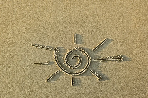 Image of the sun on the sand — Stock Photo, Image