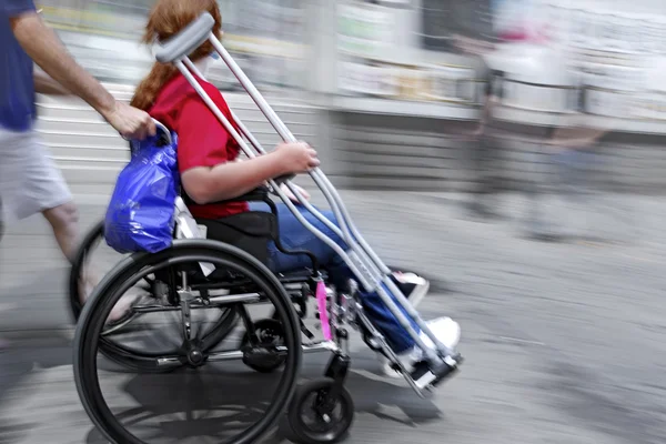 Disabled on a city street — Stock Photo, Image