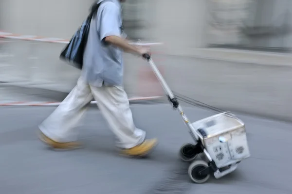 Delivery with dolly by hand — Stock Photo, Image