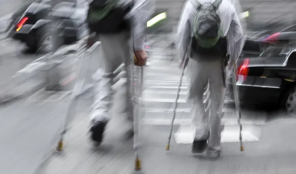 Disabled on a city street — Stock Photo, Image