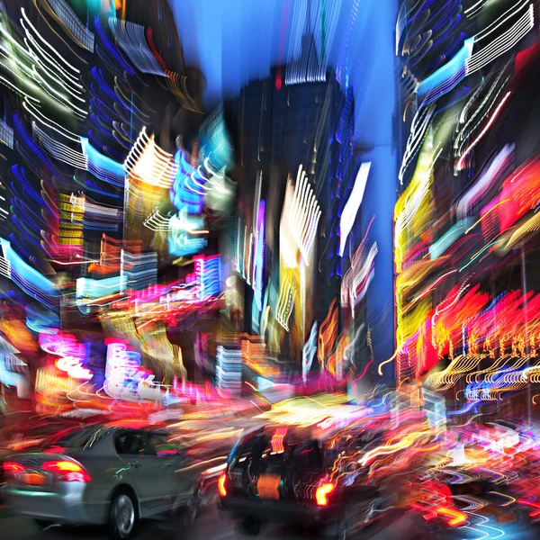 Éjszakai város szándékos motion blur — Stock Fotó