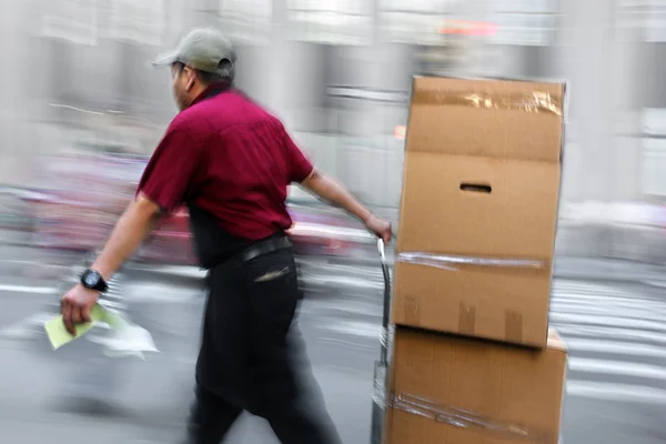 Delivery with dolly by hand — Stock Photo, Image