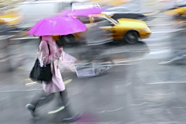 비오는 날 동작 흐림 효과] — 스톡 사진