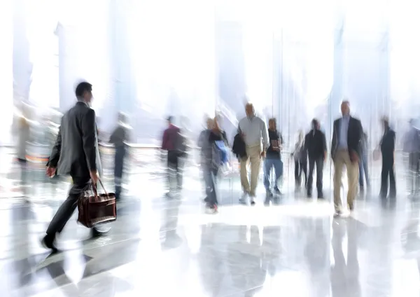 Groep mensen in het lobby business center — Stockfoto