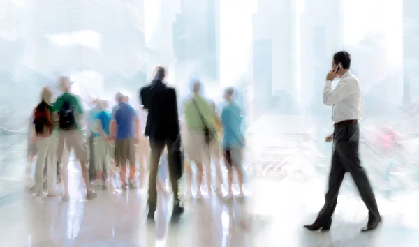 Group of people in the lobby business center — Stock Photo, Image