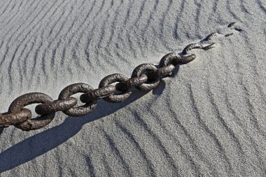 Chain in the sand clipart