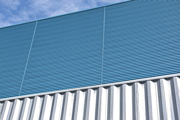Aluminum blue wall