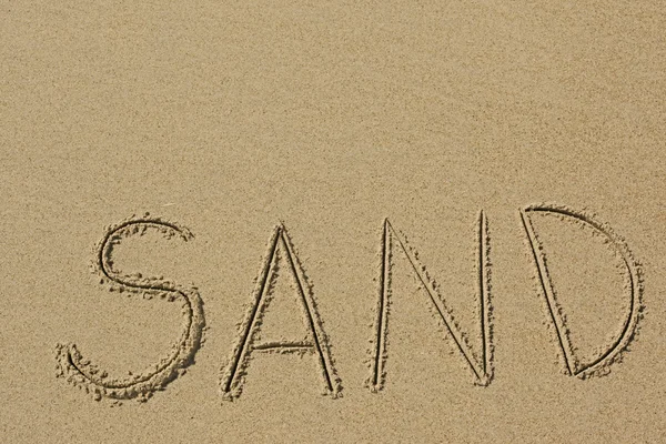 Inscription on the sand — Stock Photo, Image