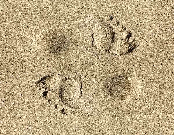 Human traces on sand — Stock Photo, Image
