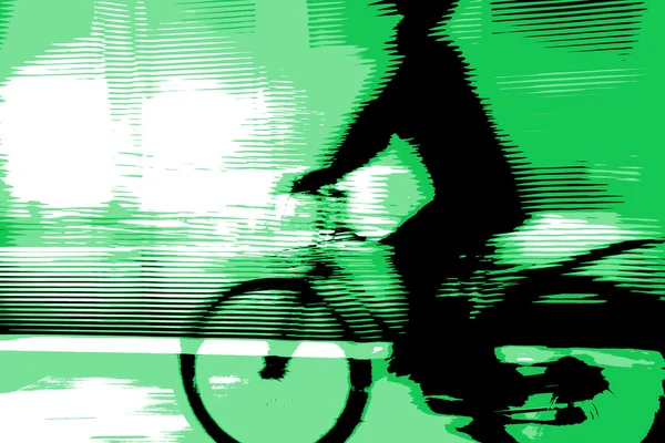 Man riding sport bike in motion blur