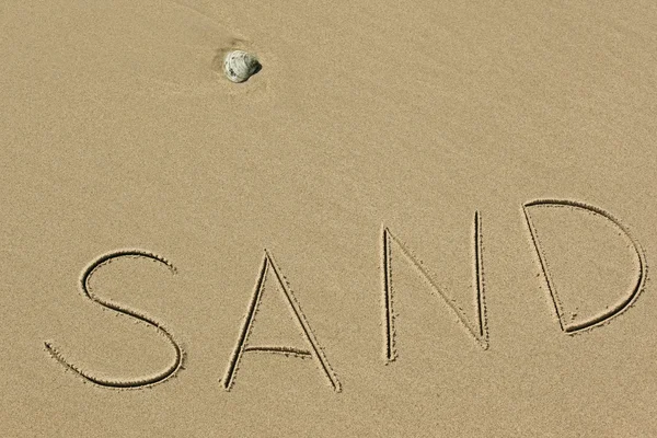 Inscription on the sand — Stock Photo, Image