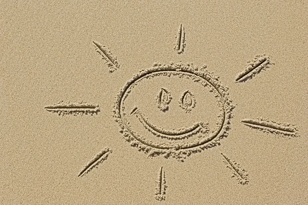 Εικόνα του ήλιου στην άμμο — Φωτογραφία Αρχείου
