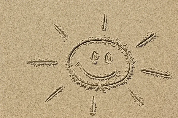 Image of the sun on the sand — Stock Photo, Image