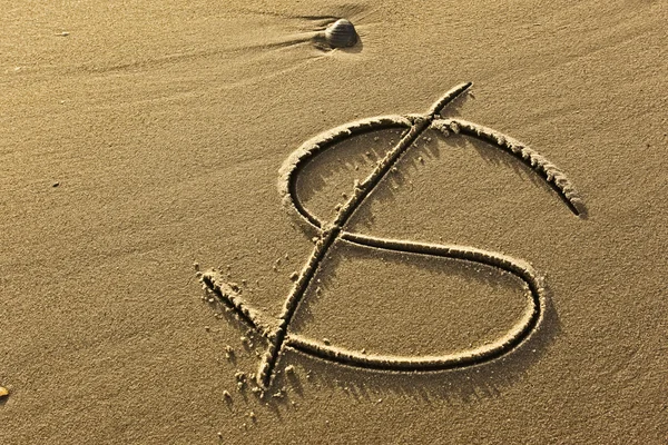 Inscription on the sand — Stock Photo, Image