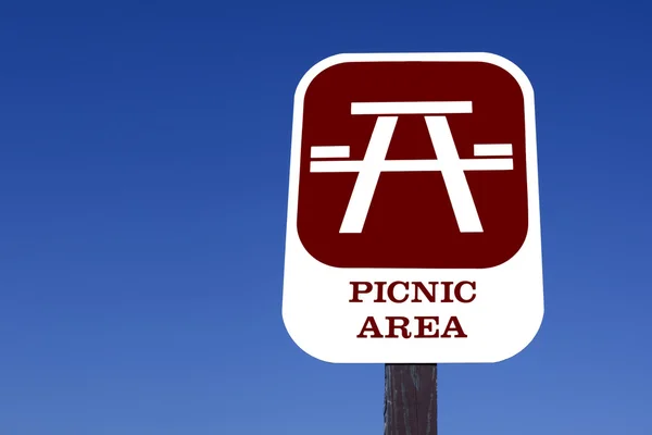 Picknick gebied recreatieve teken — Stockfoto