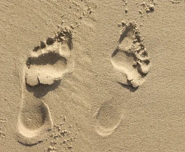 Human traces on sand — Stock Photo, Image