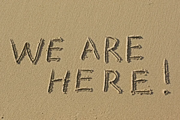 Inscription on sand — Stock Photo, Image