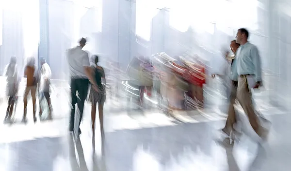 Group of people in the lobby business center — Stock Photo, Image