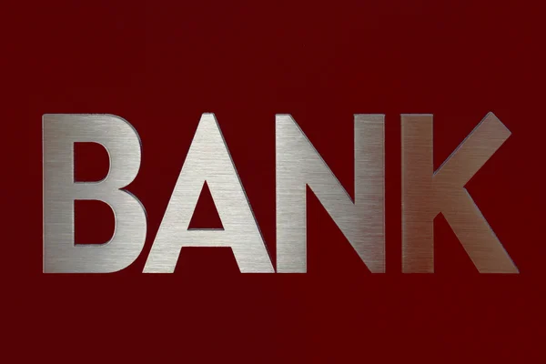 Close up a bank sign — Stock Photo, Image