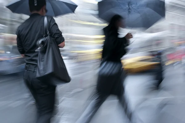 Giorno piovoso movimento sfocatura — Foto Stock