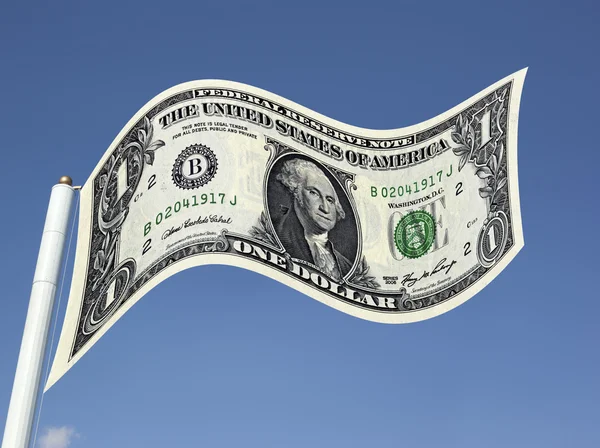 Dollar in form of flag — Stock Photo, Image