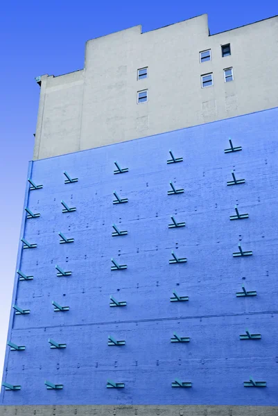 Parede azul do edifício — Fotografia de Stock