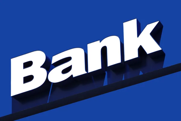 Feche um sinal de banco — Fotografia de Stock