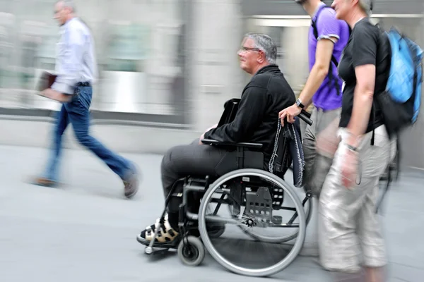 Disabled on a city street — Stock Photo, Image