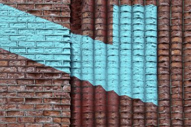 Eski kırmızı tuğla duvar.