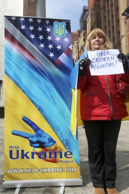 New york, Amerika Birleşik Devletleri - 27 Mart 2014: Birleşmiş n önünde protesto
