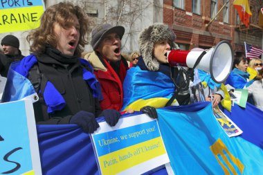New york, Amerika Birleşik Devletleri - 27 Mart 2014: Birleşmiş n önünde protesto