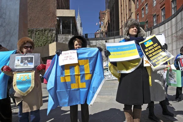 New York, USA - 27. März 2014: Protest vor den Vereinten Nationen — Stockfoto