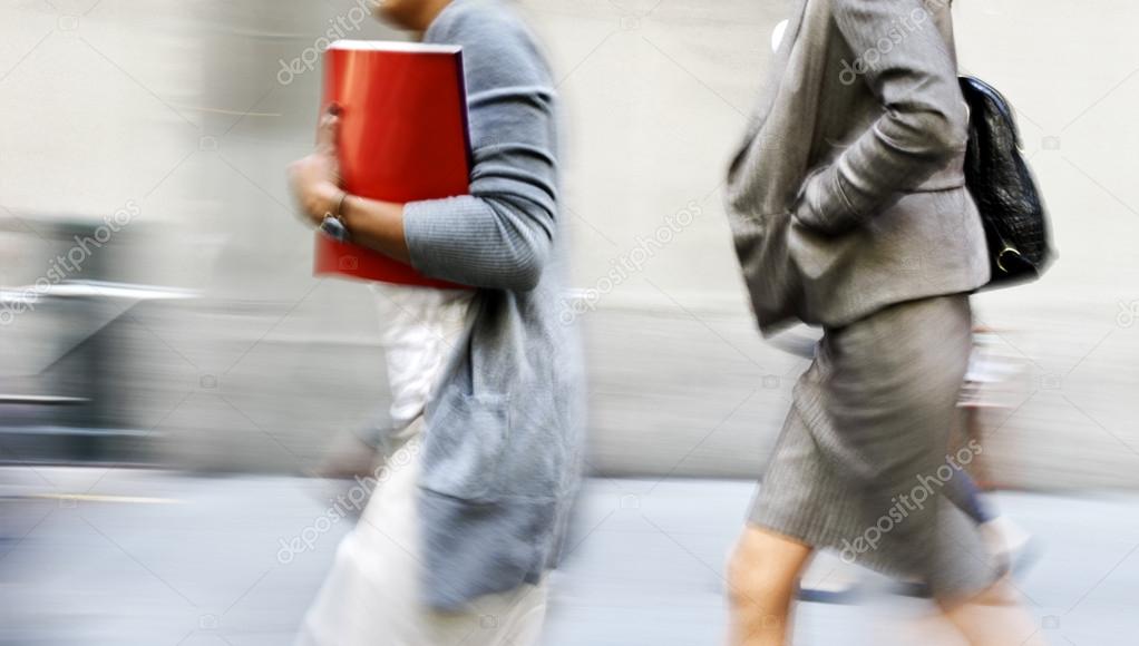 group of business people in the street