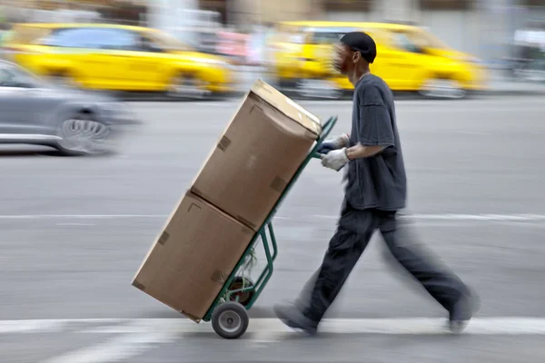 Delivery with dolly by hand — Stock Photo, Image