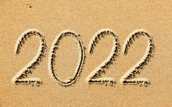 Kreslení Obrazu Písku Nadcházejícího Nového Roku — Stock fotografie
