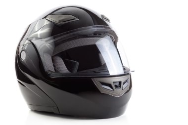 siyah, parlak motosiklet kask