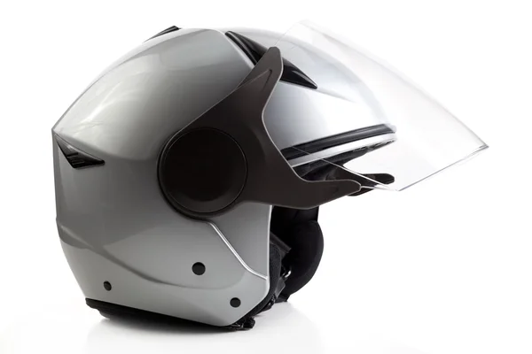 Casque vélo argent isolé — Photo