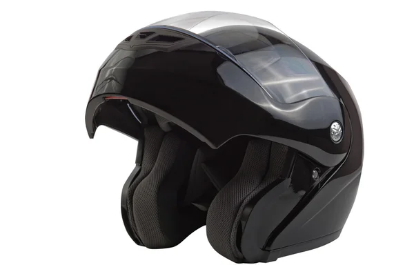 Casque moto noir brillant — Photo