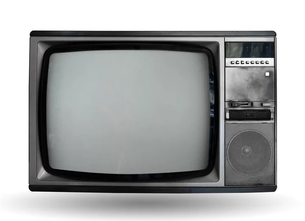 Retro Fernseher Isoliert Auf Weiß Mit Clipping Pfad Für Objekt — Stockfoto