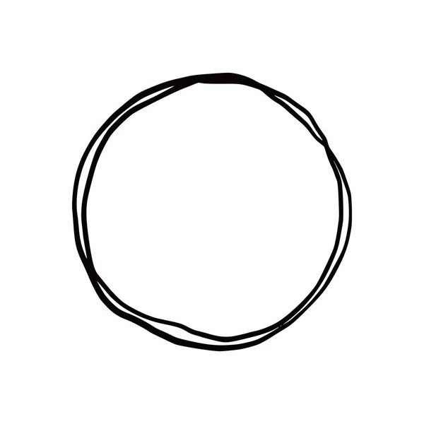 Distintivo linea cerchio disegnato a mano. — Vettoriale Stock