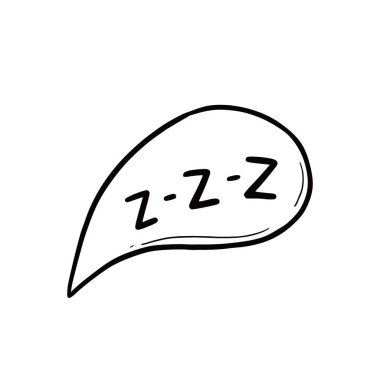 Zzz doodle komik konuşma balonu